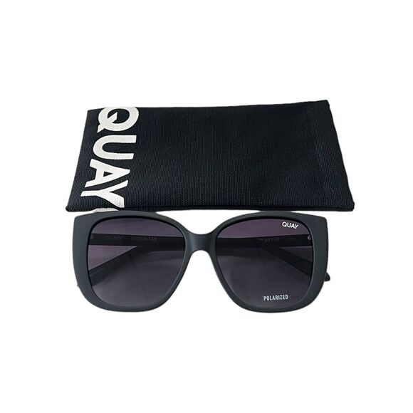 Quay Australia Ever After Medium Sunglasses Black Smoke Polarized - Picture 6 of 8